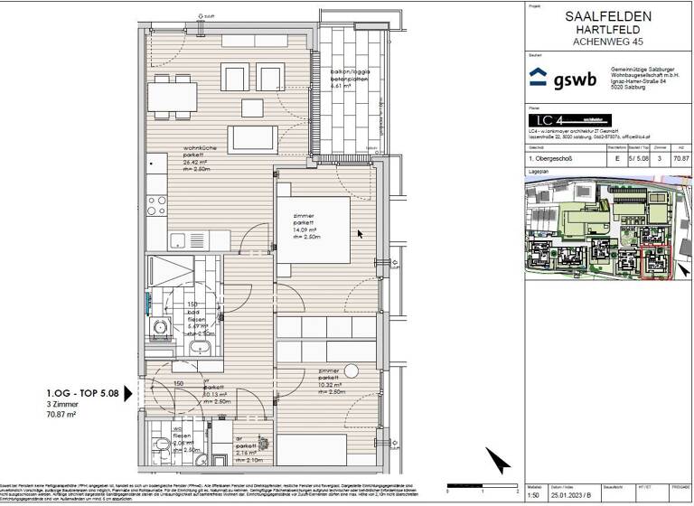 Wohnung zum Kauf - Erstbezug provisionsfrei 429.971 € 3 Zimmer 70,9 m² 1. Geschoss Achenweg 45 Saalfelden am Steinernen Meer 5760