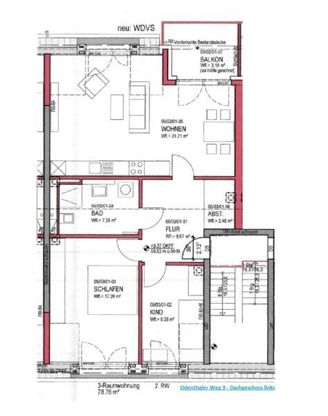 Wohnung zur Miete 1.231 € 3 Zimmer 82 m²<br/>Wohnfläche 01.02.2025<br/>Verfügbarkeit Odenthaler Weg 9 Wersten Düsseldorf 40591