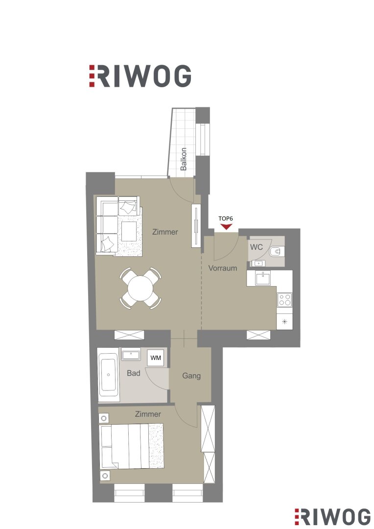 Wohnung zum Kauf 360.000 € 2 Zimmer 53,8 m²<br/>Wohnfläche 2.<br/>Geschoss Wien 1150