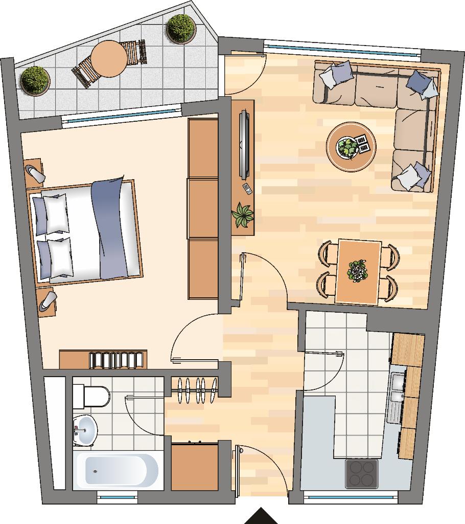 Wohnung zur Miete 399 € 2,5 Zimmer 50 m²<br/>Wohnfläche 2.<br/>Geschoss 14.12.2024<br/>Verfügbarkeit Meylantstraße 6 Dollersweg Dortmund 44319