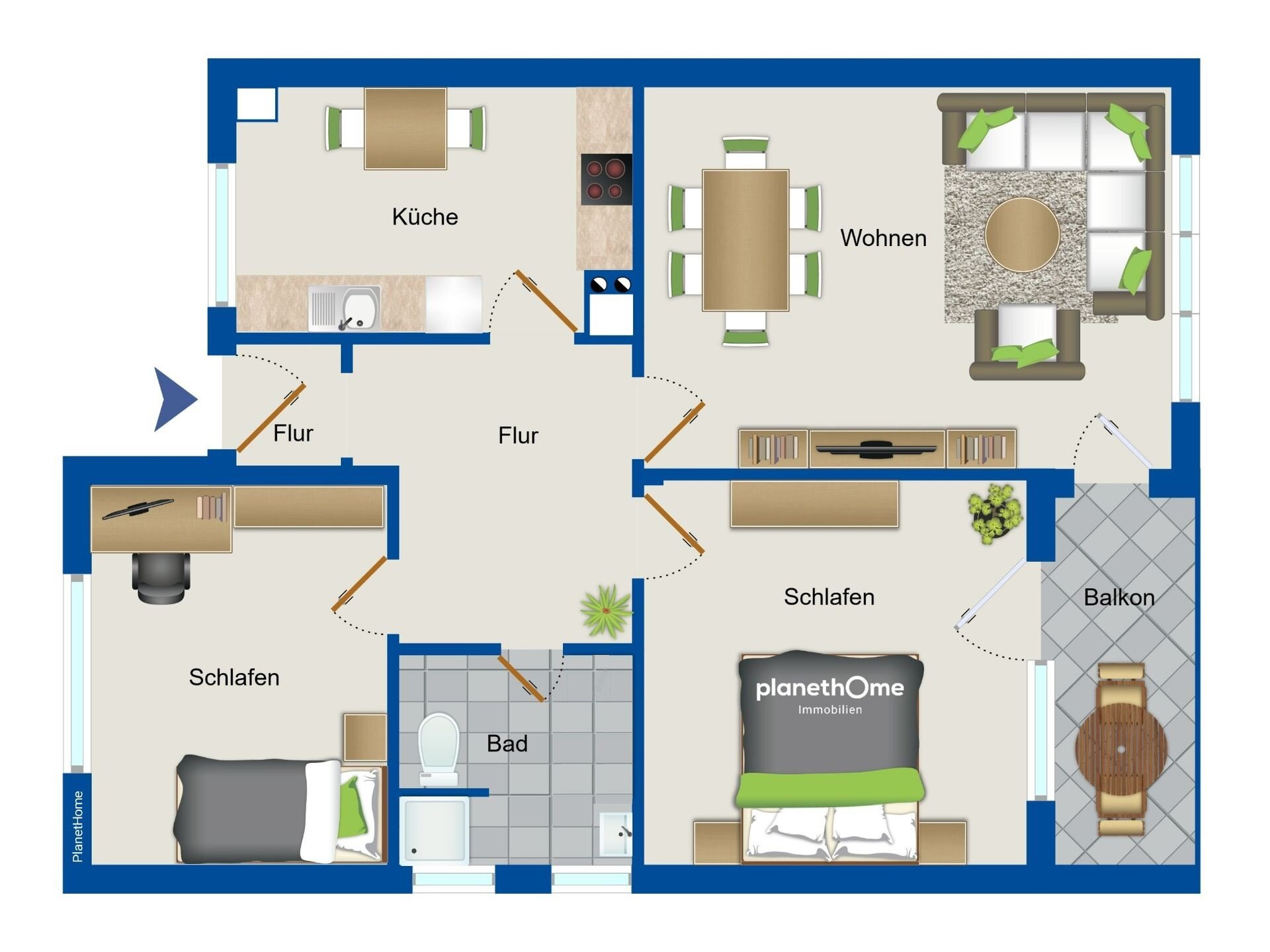 Wohnung zum Kauf 357.000 € 3 Zimmer 77,3 m²<br/>Wohnfläche Aaseestadt Münster 48151