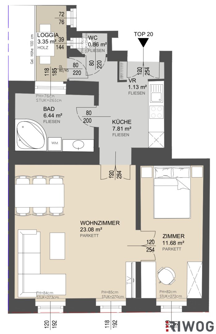 Wohnung zum Kauf 360.000 € 2 Zimmer 51 m²<br/>Wohnfläche 3.<br/>Geschoss Blattgasse Wien 1030