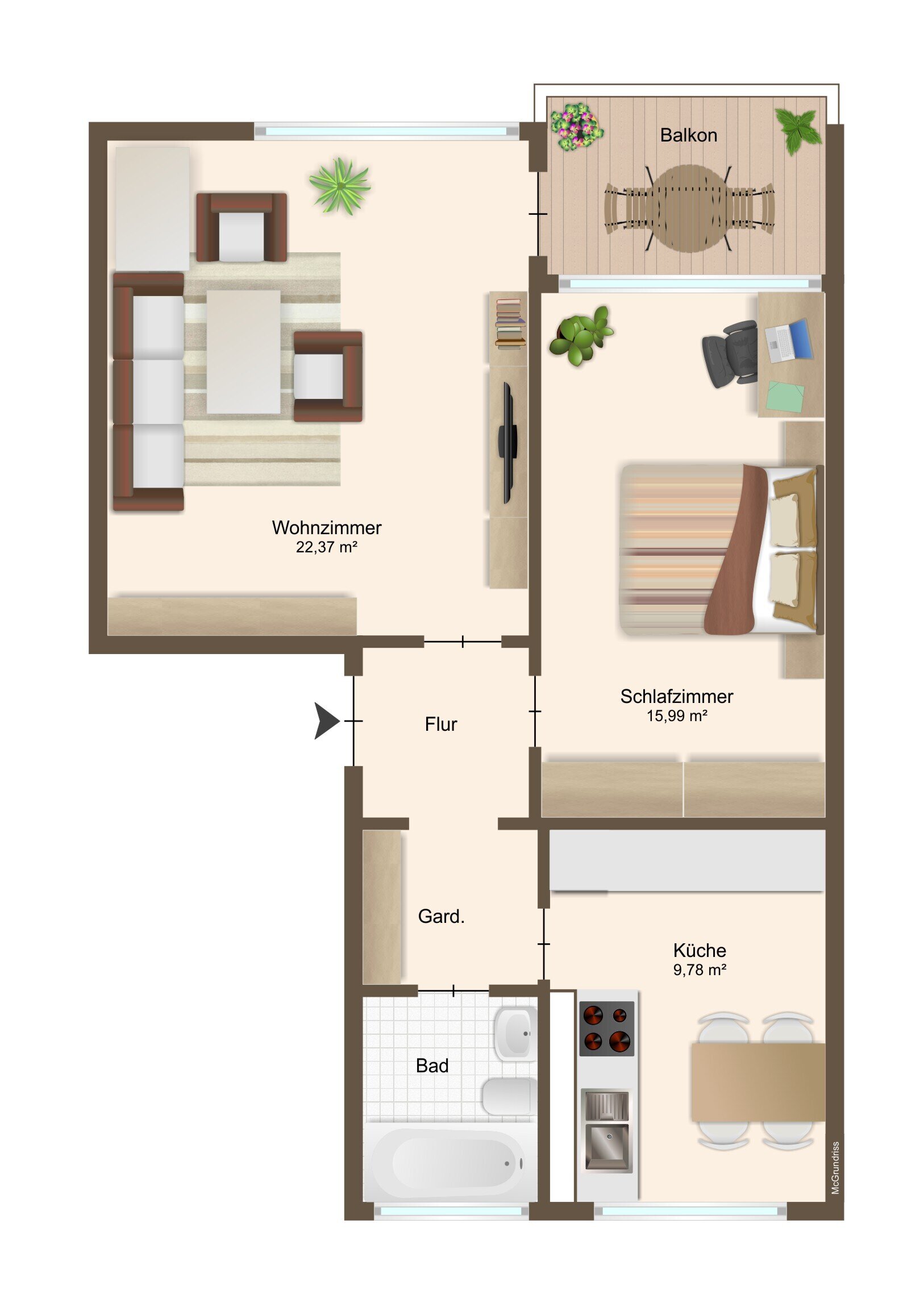 Wohnung zum Kauf 99.000 € 2 Zimmer 58 m²<br/>Wohnfläche 7.<br/>Geschoss Laatzen - Mitte I Laatzen 30880