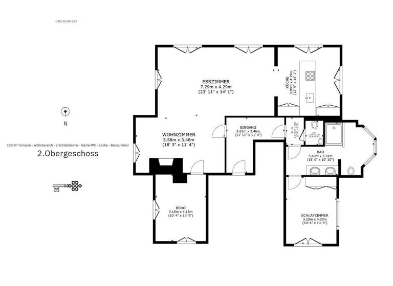 Penthouse zum Kauf 1.995.000 € 5 Zimmer 241 m² 2. Geschoss Neu Fahrland Potsdam 14476