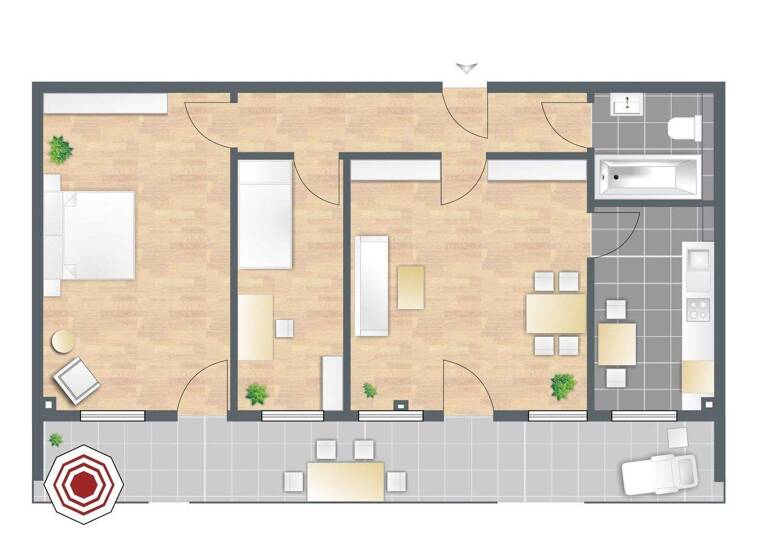 Wohnung zur Miete 840 € 3 Zimmer 104 m² 5. Geschoss frei ab sofort Alte Freiheit 3 Elberfeld Wuppertal 42103