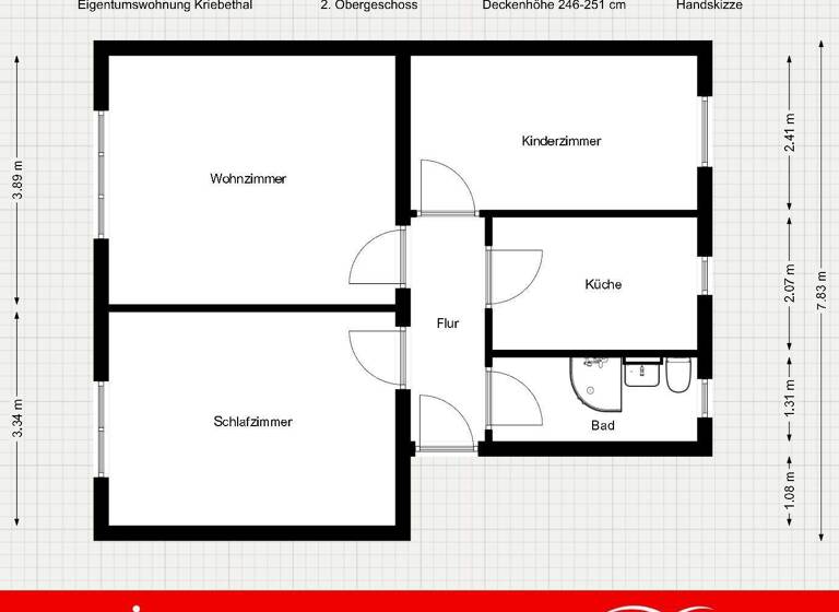 Wohnung zur Miete 299 € 3 Zimmer 58 m² Kriebethal Kriebstein 09648