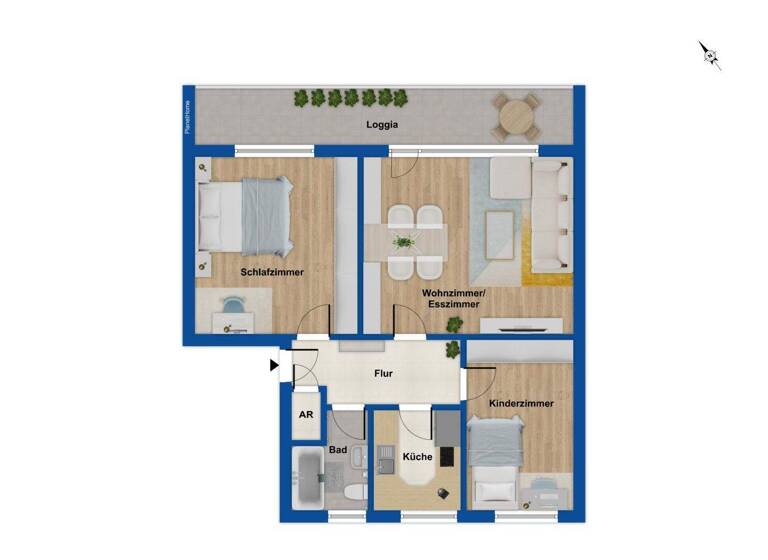 Wohnung zum Kauf 262.500 € 3 Zimmer 74,7 m² 1. Geschoss Bad Lippspringe 33175