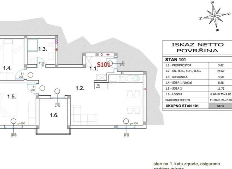 Wohnung zum Kauf 216.000 € 3 Zimmer 64 m² 1. Geschoss Vodnjan