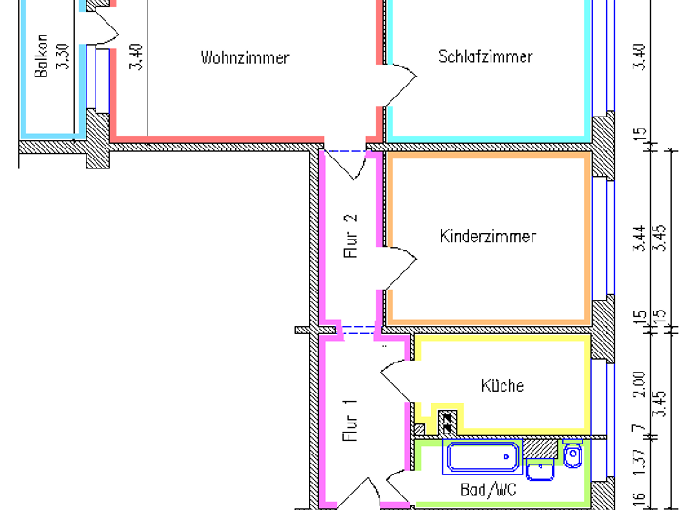 Wohnung zur Miete 427 € 3 Zimmer 71,2 m² 7. Geschoss frei ab 31.03.2026 Fürstenstr. 248 Yorckgebiet Chemnitz 09130