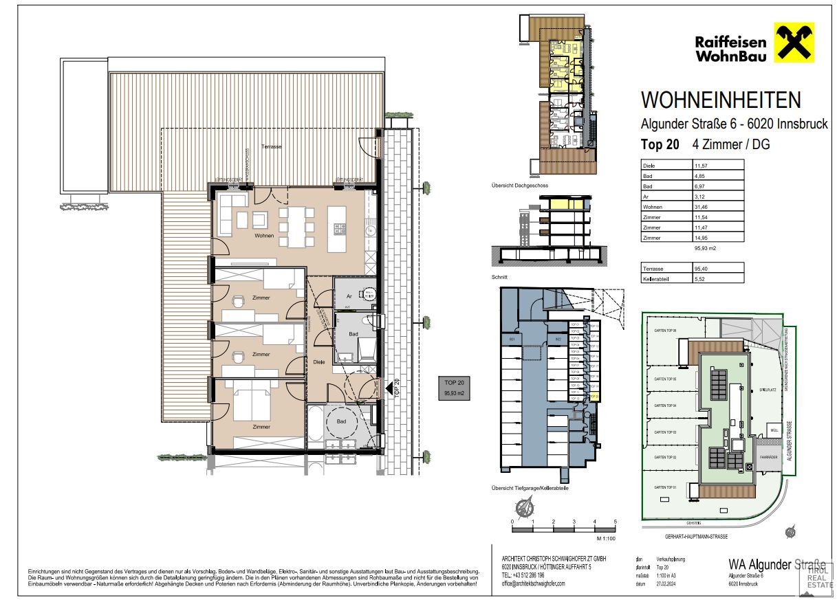 Wohnung zum Kauf provisionsfrei 1.235.600 € 4 Zimmer 95,9 m²<br/>Wohnfläche 3.<br/>Geschoss Amras Innsbruck 6020