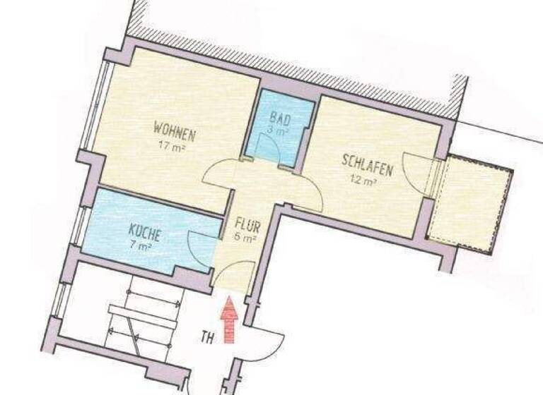 Wohnung zur Miete 450 € 2 Zimmer 48 m² 1. Geschoss frei ab 01.06.2026 Wollenweberstr. 2 Neustadt Hildesheim 31134