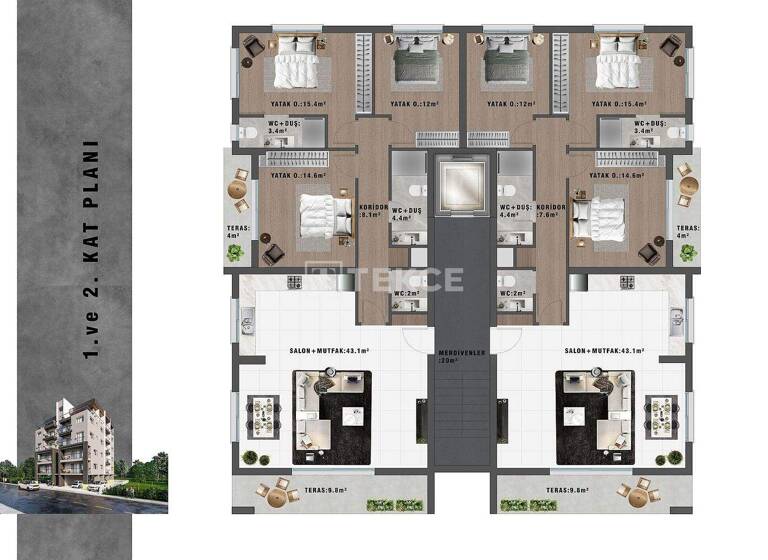 Studio zum Kauf 100.000 € 3 Zimmer 75 m² 4. Geschoss Gazimagusa 99450