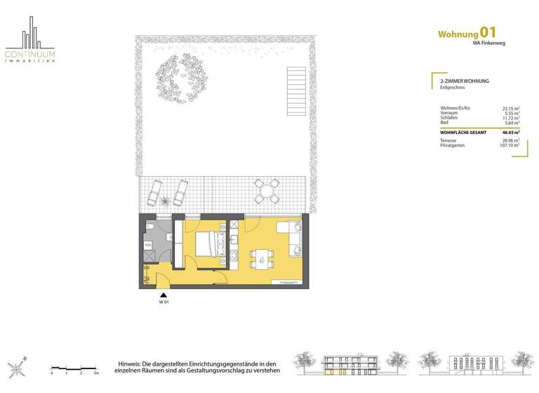 Wohnung zum Kauf - Erstbezug 2 Zimmer 46,1 m² Finkenweg 17 Hard 6971