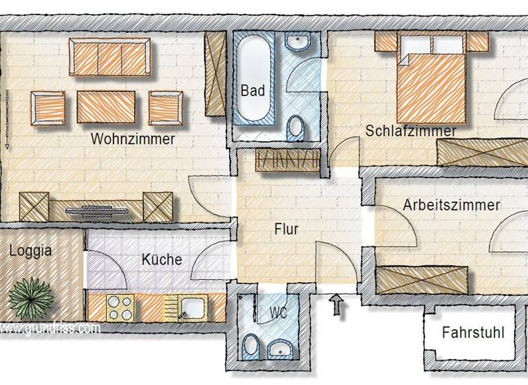 Wohnung zur Miete 1.265 € 3 Zimmer 110 m² Kirchrode Hannover / Kirchrode 30559