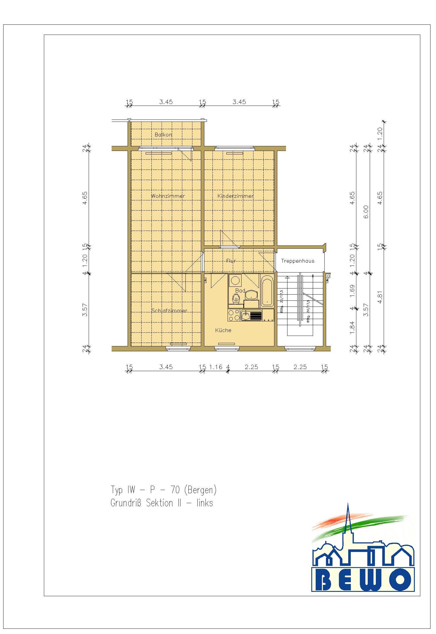 Wohnung zur Miete 263 € 3 Zimmer 65,7 m²<br/>Wohnfläche 5.<br/>Geschoss Störtebekerstraße 23 Bergen Bergen auf Rügen 18528