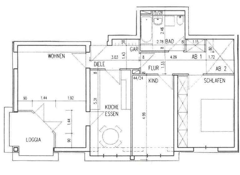 Wohnung zur Miete 1.015 € 3 Zimmer 85,4 m² 1. Geschoss frei ab sofort Hielscherstraße 17 Wilhelmsruh Berlin 13158