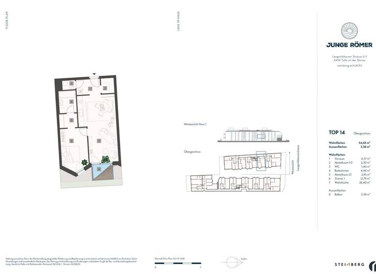 Wohnung zum Kauf 291.500 € 2 Zimmer 54,7 m² 1. Geschoss frei ab 01.05.2027 Tulln an der Donau 3430