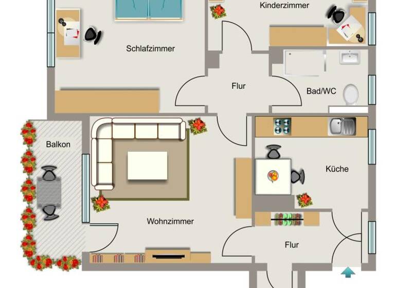 Wohnung zur Miete 460 € 3,5 Zimmer 64,7 m² 3. Geschoss frei ab 01.06.2026 Mozartstraße 13 Hüls Marl 45772