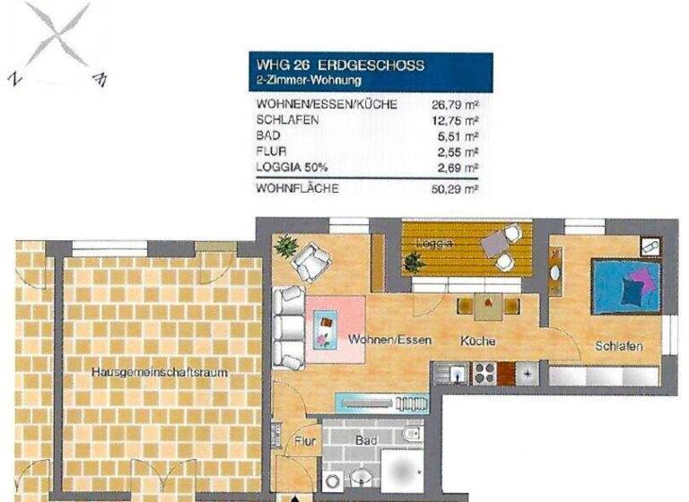 Wohnung zum Kauf 165.000 € 2 Zimmer 50,3 m² EG Friedrichstadt Dresden 01159