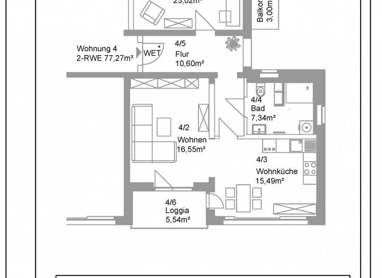 Wohnung zur Miete 603 € 2 Zimmer 77,3 m²<br/>Wohnfläche 9.<br/>Geschoss Juri-Gagarin-Ring 50 a Frankfurt Frankfurt (Oder) 15236