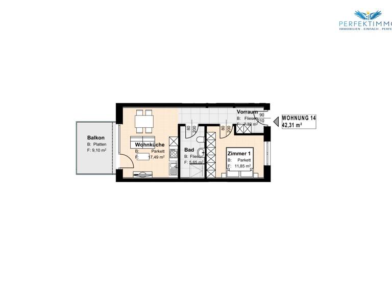 Wohnung zum Kauf 250.000 € 2 Zimmer 42,3 m² 2. Geschoss Haiming 6425