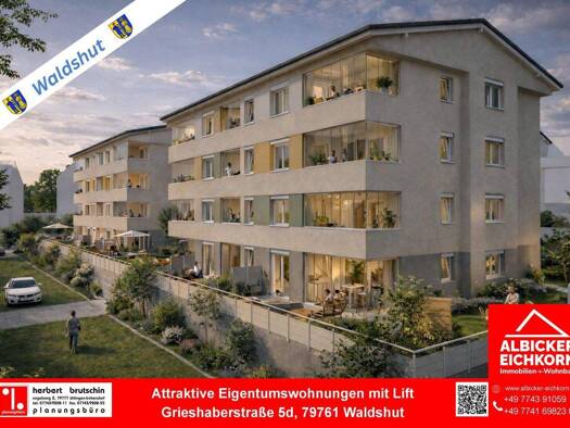 Wohnung zum Kauf provisionsfrei 391.050 € 3 Zimmer 79 m² 3. Geschoss Waldshut Waldshut-Tiengen 79761