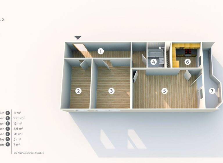 Wohnung zum Kauf 234.000 € 3 Zimmer 70 m² 5. Geschoss frei ab sofort Neu-Hohenschönhausen Berlin 13051