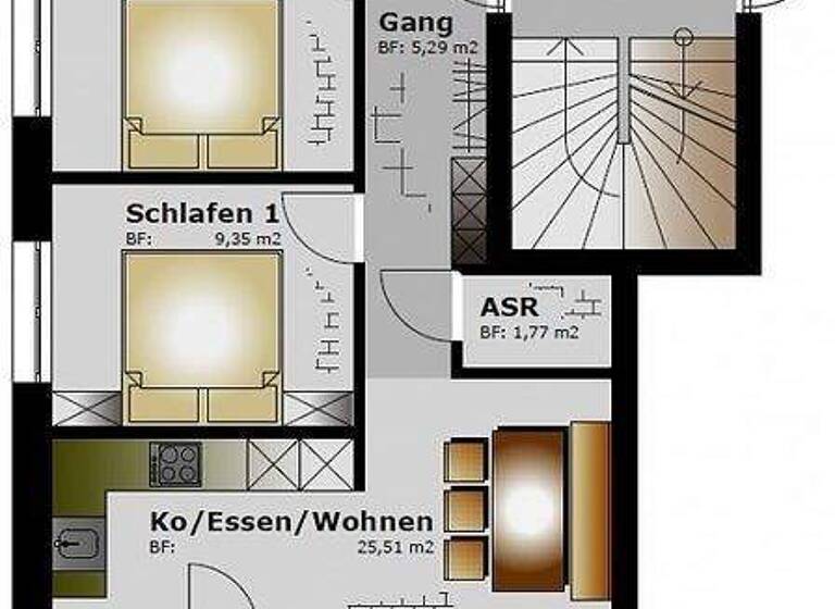 Wohnung zum Kauf 675.290 € 3 Zimmer 61,4 m² 1. Geschoss Kirchberg 77 Fontanella 6733