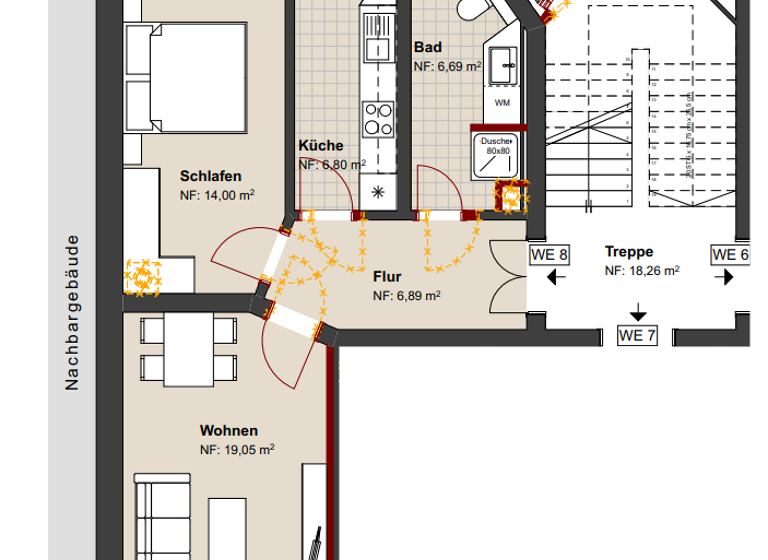 Wohnung zur Miete - Erstbezug 757 € 2 Zimmer 56 m² 2. Geschoss Anger-Crottendorf Leipzig 04318