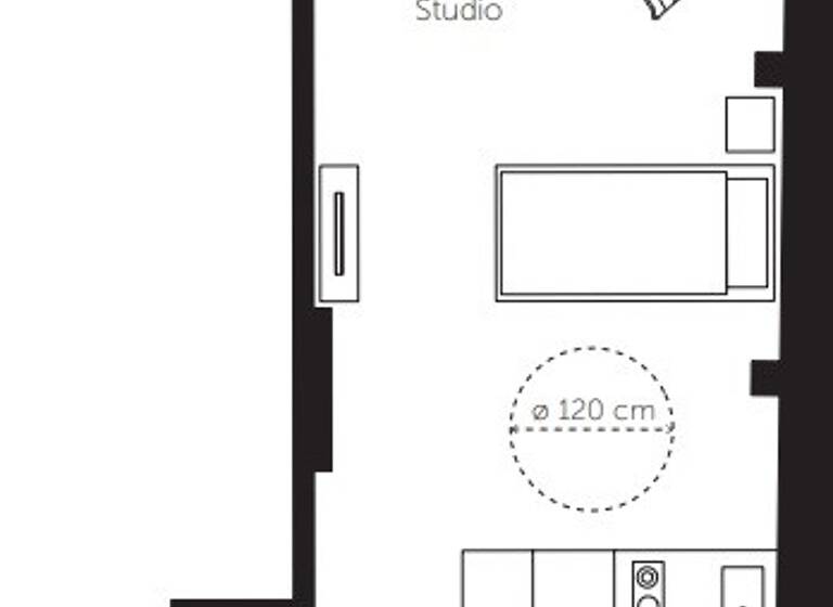 Studio zur Miete 1.184 € 1 Zimmer 34,5 m² 1. Geschoss frei ab sofort Innere Münchner Straße 49-53 Achdorf Landshut 84036