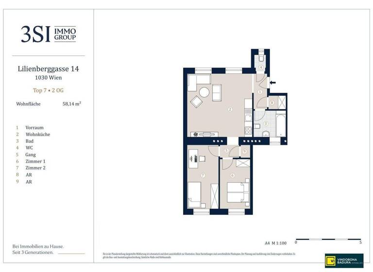 Wohnung zum Kauf 379.000 € 3 Zimmer 58 m² Wien 1130