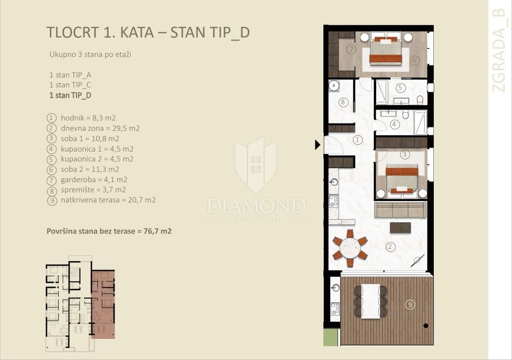 Wohnung zum Kauf 471.934 € 3 Zimmer 87 m²<br/>Wohnfläche 1.<br/>Geschoss Novigrad 52466