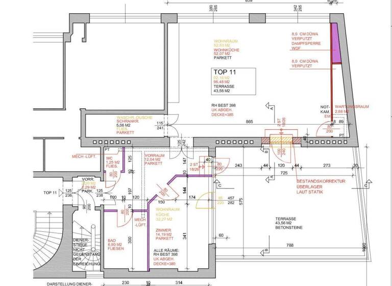 Wohnung zur Miete 2.305 € 2 Zimmer frei ab 01.05.2026 Brucknerstraße Wien 1040