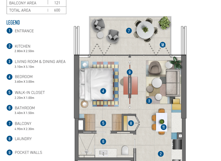 Wohnung zum Kauf provisionsfrei als Kapitalanlage geeignet 585.000 € 2 Zimmer 58 m² 312 Al Mustaqbal Street, Zabeel?2, Downtown?Dubai Dubai 00000