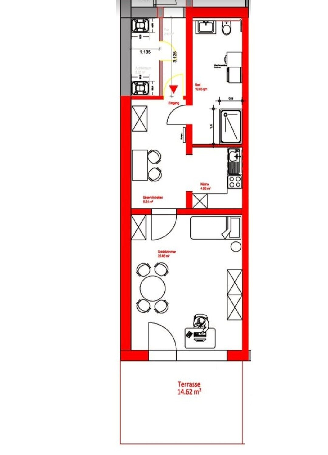 Wohnung zur Miete 450 € 1,5 Zimmer 55 m²<br/>Wohnfläche EG<br/>Geschoss Mayen Mayen 56727