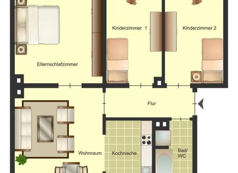 Wohnung zur Miete 549 € 3 Zimmer 62 m² 1. Geschoss Moltkestraße 26 Bocholt 46397