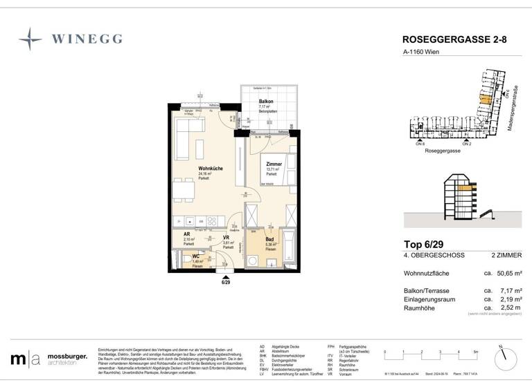 Wohnung zum Kauf - Erstbezug 330.800 € 2 Zimmer 50,7 m² 4. Geschoss Roseggergasse 2-8 Wien 1160