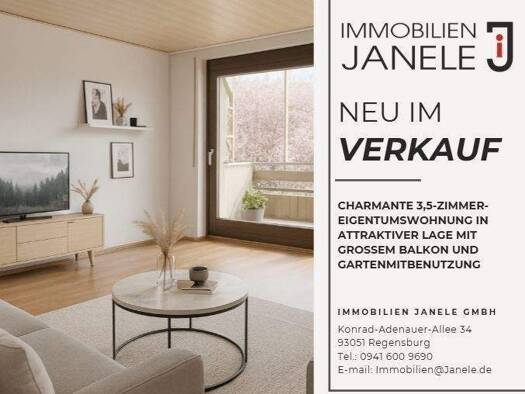 Wohnung zum Kauf 365.000 € 3,5 Zimmer 96 m² 2. Geschoss frei ab sofort Weichs Regensburg 93059