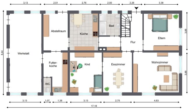 Mehrfamilienhaus zum Kauf 399.000 € 8 Zimmer 135 m²<br/>Wohnfläche 30.556 m²<br/>Grundstück Kleibrok Rastede 26180