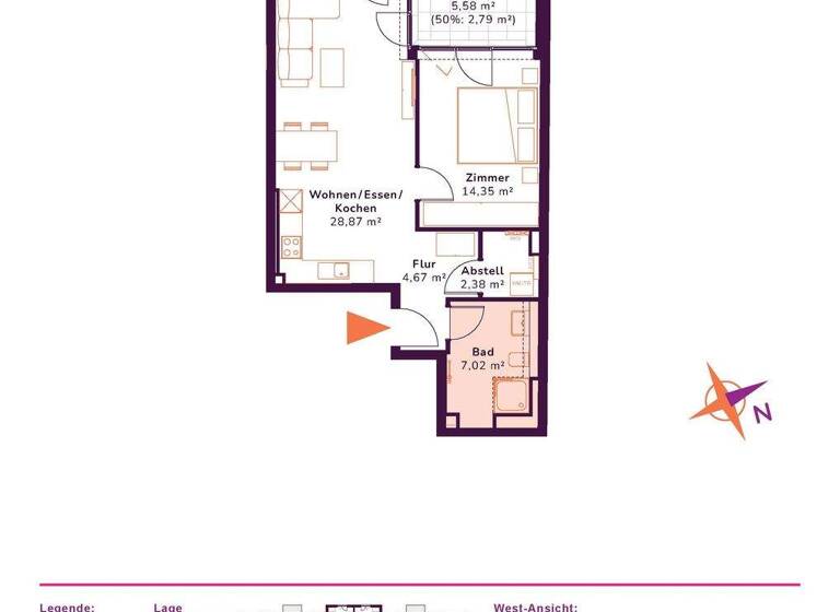 Wohnung zur Miete - Erstbezug 1.499 € 2 Zimmer 60 m² 1. Geschoss Archenholdstrasse 19 Friedrichsfelde Berlin 10315