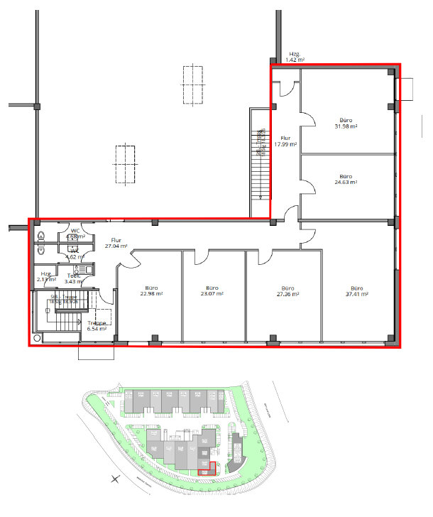 Bürofläche zur Miete provisionsfrei 8,50 € 243 m²<br/>Bürofläche Uedding Mönchengladbach 41066