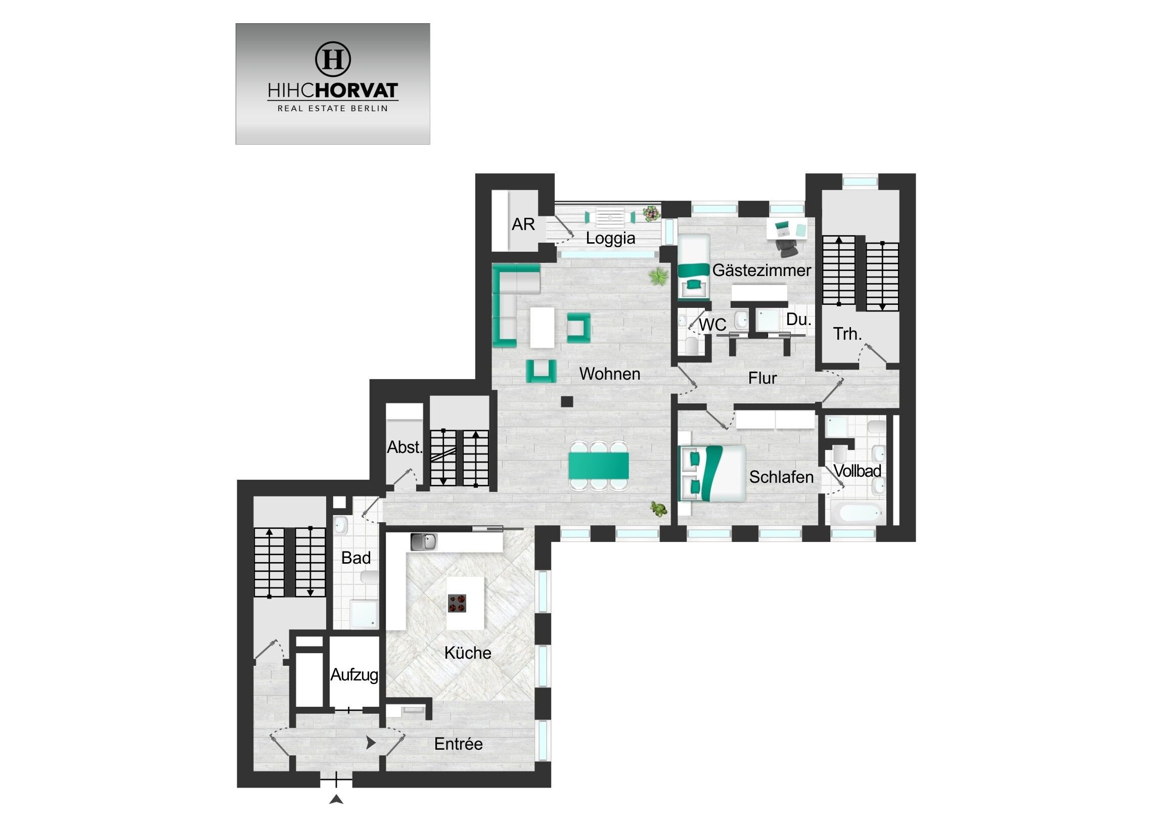 Penthouse zur Miete 5.930 € 4 Zimmer 233,7 m²<br/>Wohnfläche 7.<br/>Geschoss Mitte Berlin 10117