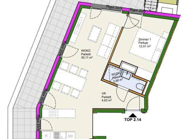 Wohnung zum Kauf - Erstbezug 703.000 € 3 Zimmer 72,1 m² 2. Geschoss Podersdorf am See 7141