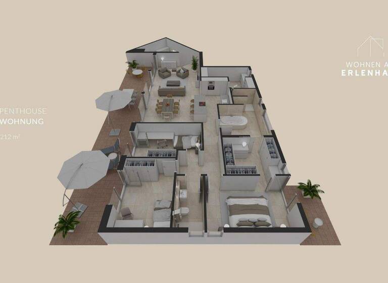 Penthouse zum Kauf provisionsfrei 650.000 € 4 Zimmer 212 m² Erlenhain 52 Waldkirchen 94065