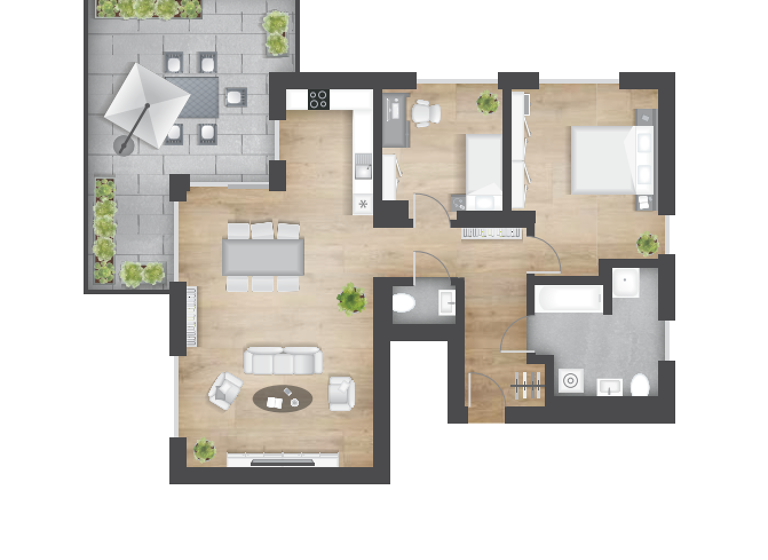 Wohnung zur Miete 1.679 € 3,5 Zimmer 95,1 m² EG Heilbronn 74074