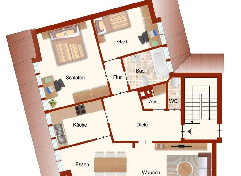 Wohnung zum Kauf 490.500 € 3,5 Zimmer 109 m² 3. Geschoss Schwachhausen Bremen 28209