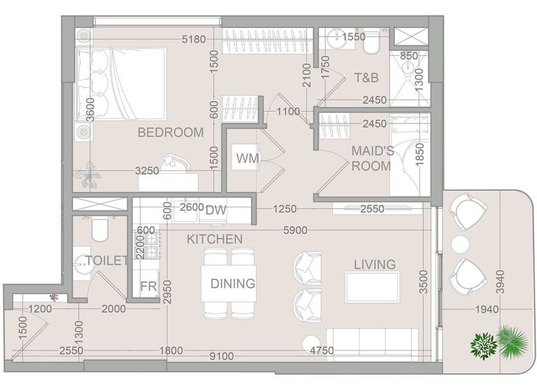 Wohnung zum Kauf provisionsfrei 296.832 € 2,5 Zimmer 69,9 m² Dubai 00000