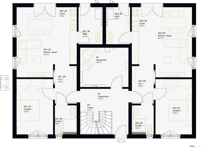 Mehrfamilienhaus zum Kauf - Erstbezug provisionsfrei als Kapitalanlage geeignet 787.309 € 267 m² 795 m² Grundstück Hiddenhausen Hiddehausen 32120