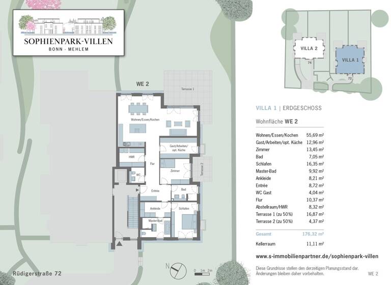 Wohnung zum Kauf - Erstbezug 1.939.000 € 4 Zimmer 176,3 m² EG frei ab 01.06.2027 Mehlem Bonn 53179