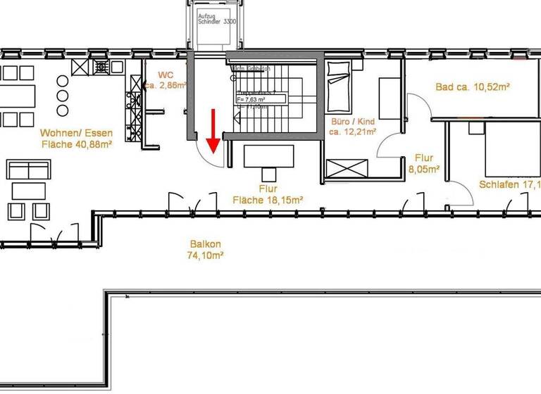 Penthouse zur Miete 1.400 € 3 Zimmer 150,9 m² 4. Geschoss Radio Bremen Bremen 28211